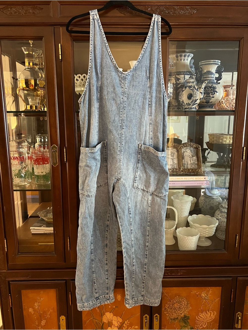 We The Free Light Blue Denim Overalls